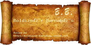 Boldizsár Barnabás névjegykártya