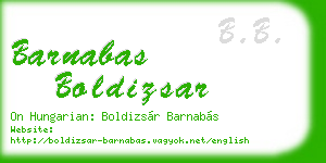 barnabas boldizsar business card